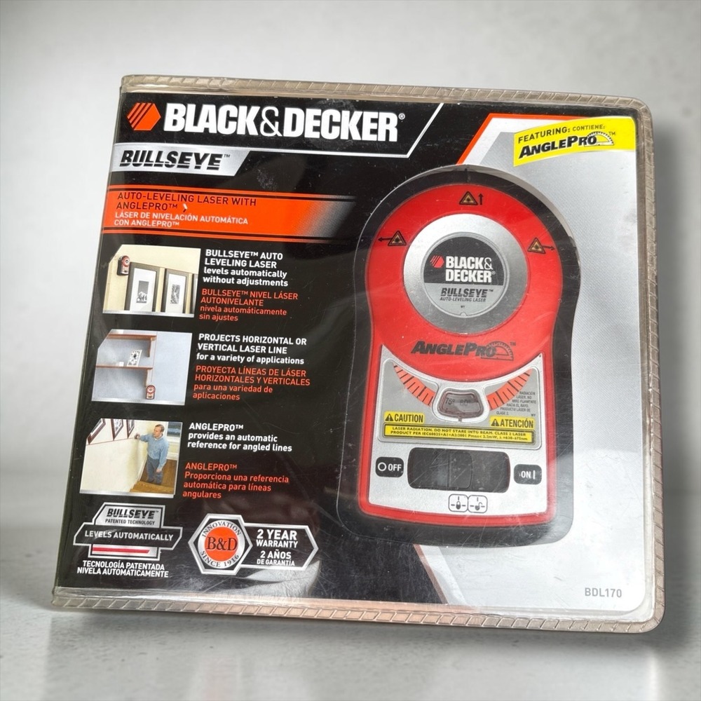 Black & Decker Bullseye BDL170 Auto-Leveling Laser with AnglePro Red Black